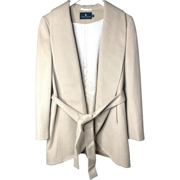 Tom Gutie Solange Baby Alpaca Suri Merino Wool Draped Coat Belted Medium - Picture 5 of 16